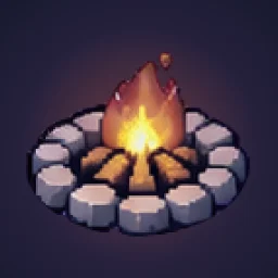 The Age of Iteration app icon, a campfire in a ring of stones